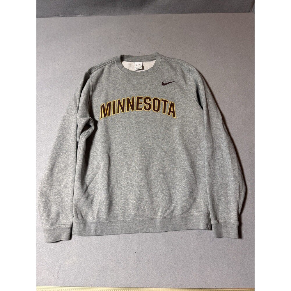Nike Minnesota Golden Gophers Sweatshirt Medium M Grey Crew Neck Fleece Football
